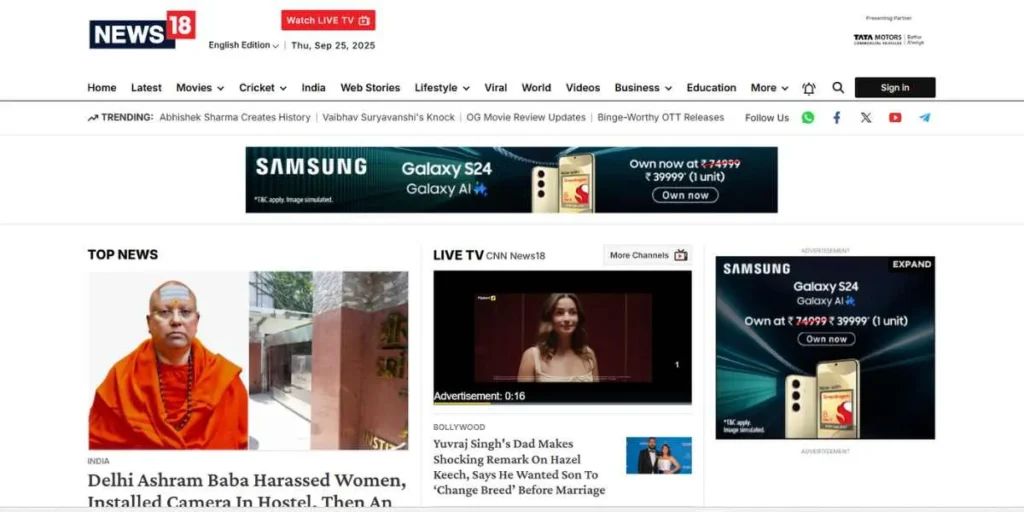 Top News Websites in India